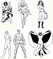 6 DC Teen Titans Licensing Artwork Pinups (1990s) Comic Art